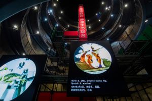Exhibition view: Jonas Staal, 14th Shanghai Biennale: _Cosmos Cinema_, Power Station of Art (9 November 2023–31 March 2024). Courtesy Shanghai Biennale, Power Station of Art.